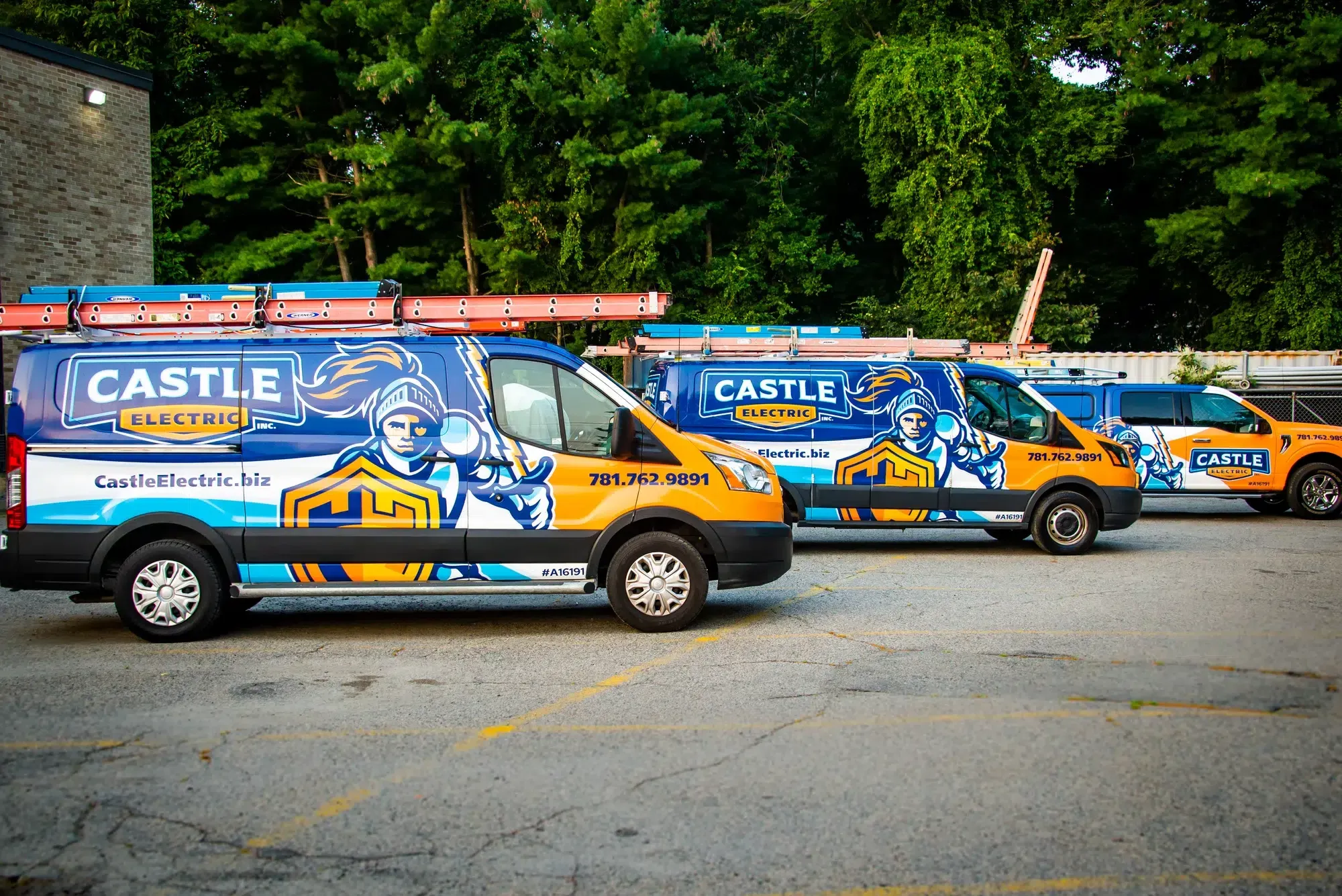 Castle Electric truck fleet serving Newton, Norwood, and Eastern Massachusetts electrician calls