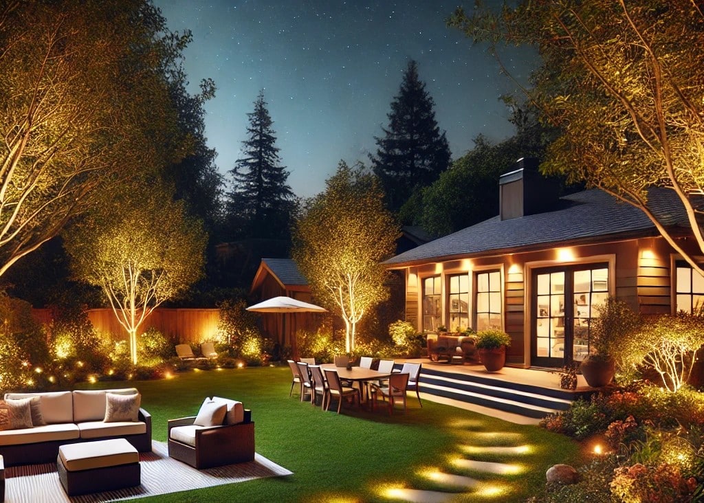 landcape lighting in Newton