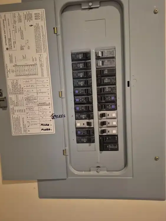 electrical panel in Newton home