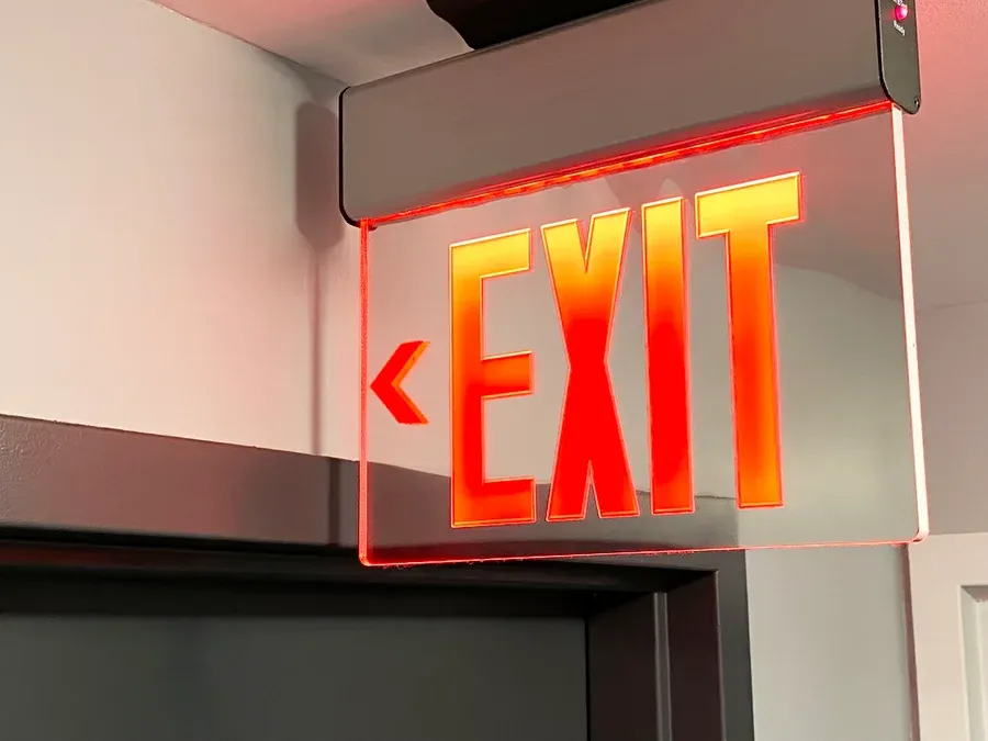 professionally installed emergency exit light