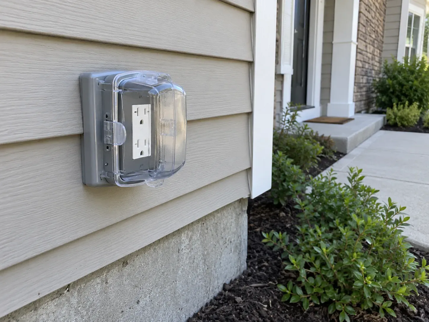 outdoor electrical outlet installed in newton, ma