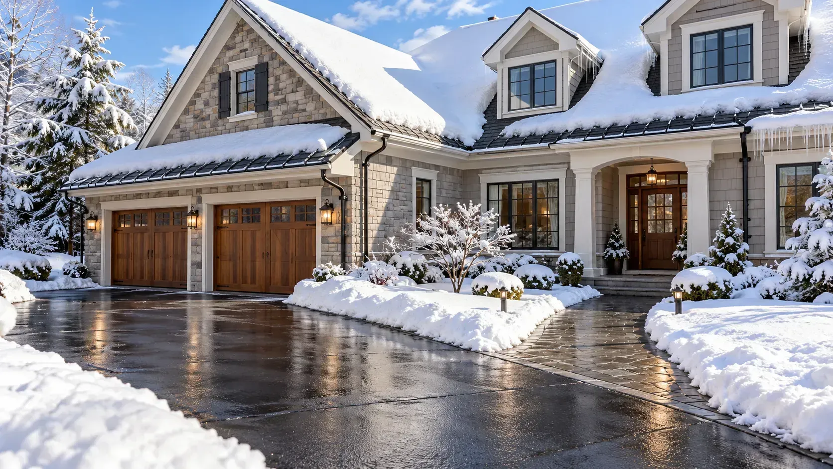 snow & ice melt system in Newton, MA