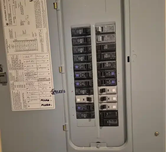 electrical panel in Newton home