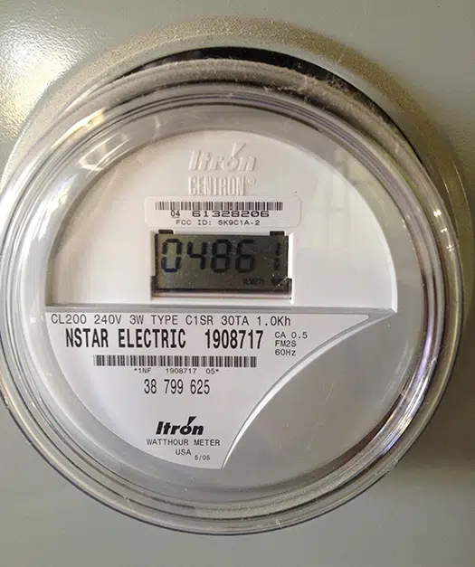 Itron Centron watthour meter installed by licensed electrician serving Eastern Massachusetts